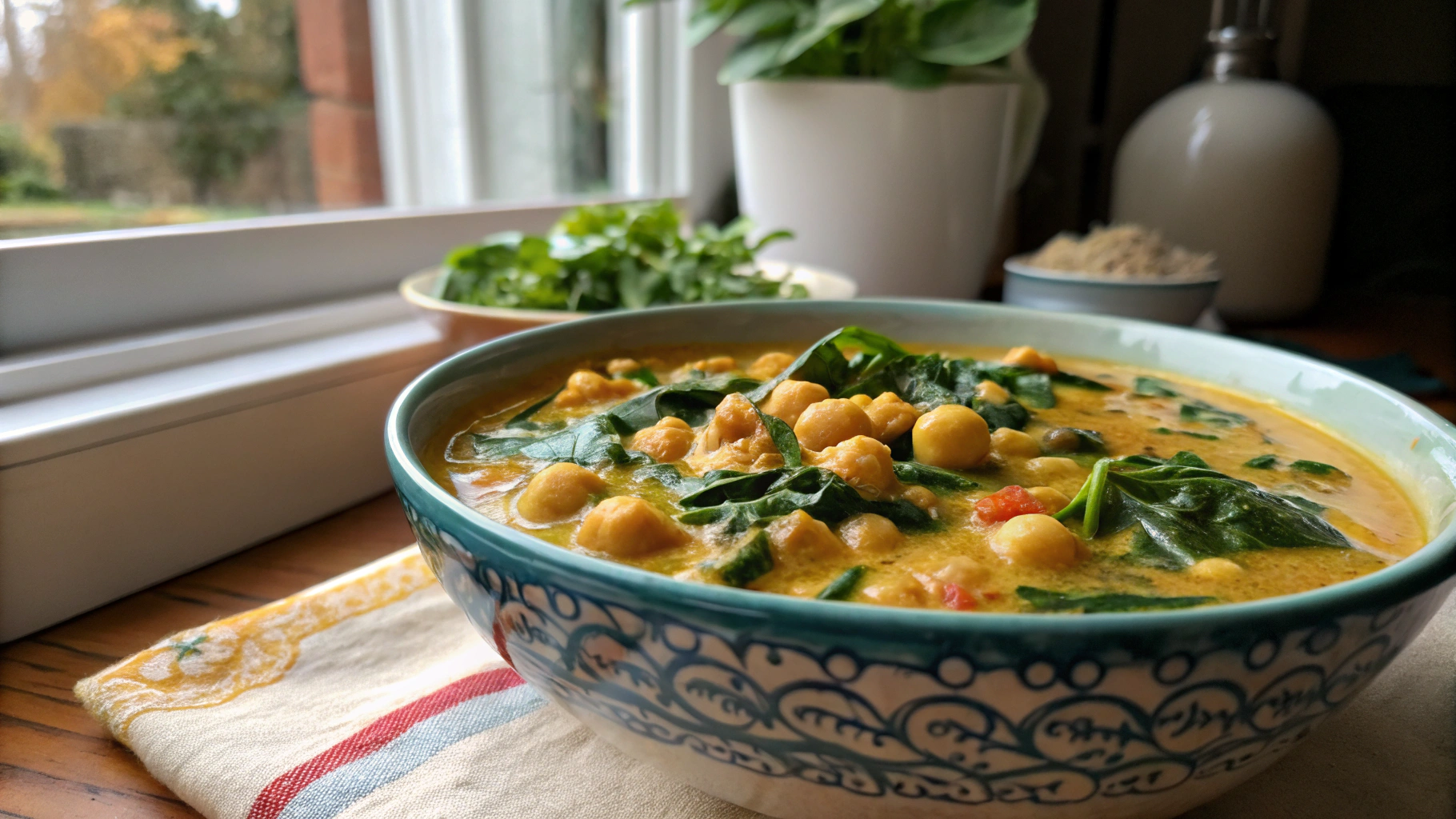 Chickpea Spinach Coconut Curry