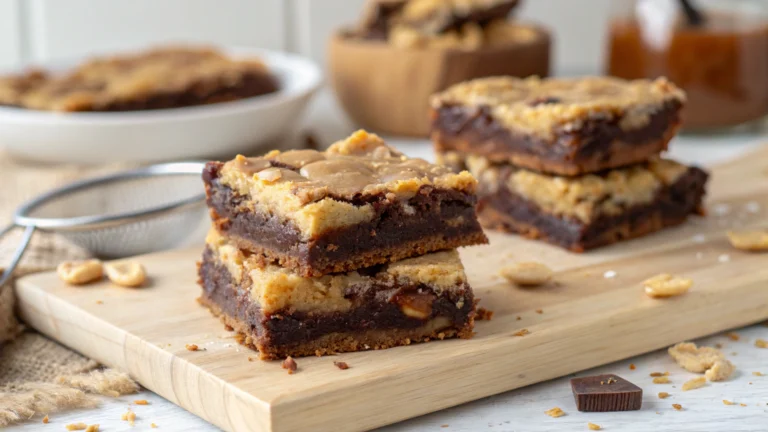 Chocolate Peanut Butter Ooey Gooey Butter Bars