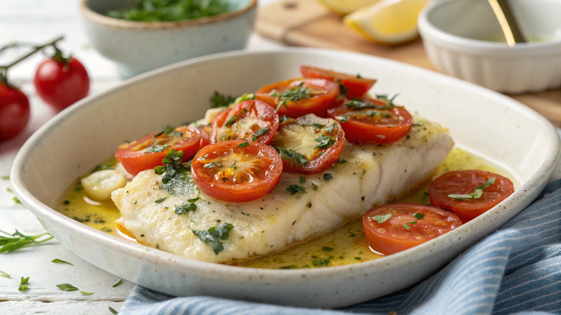 Cod with Tomato and Herb Butter