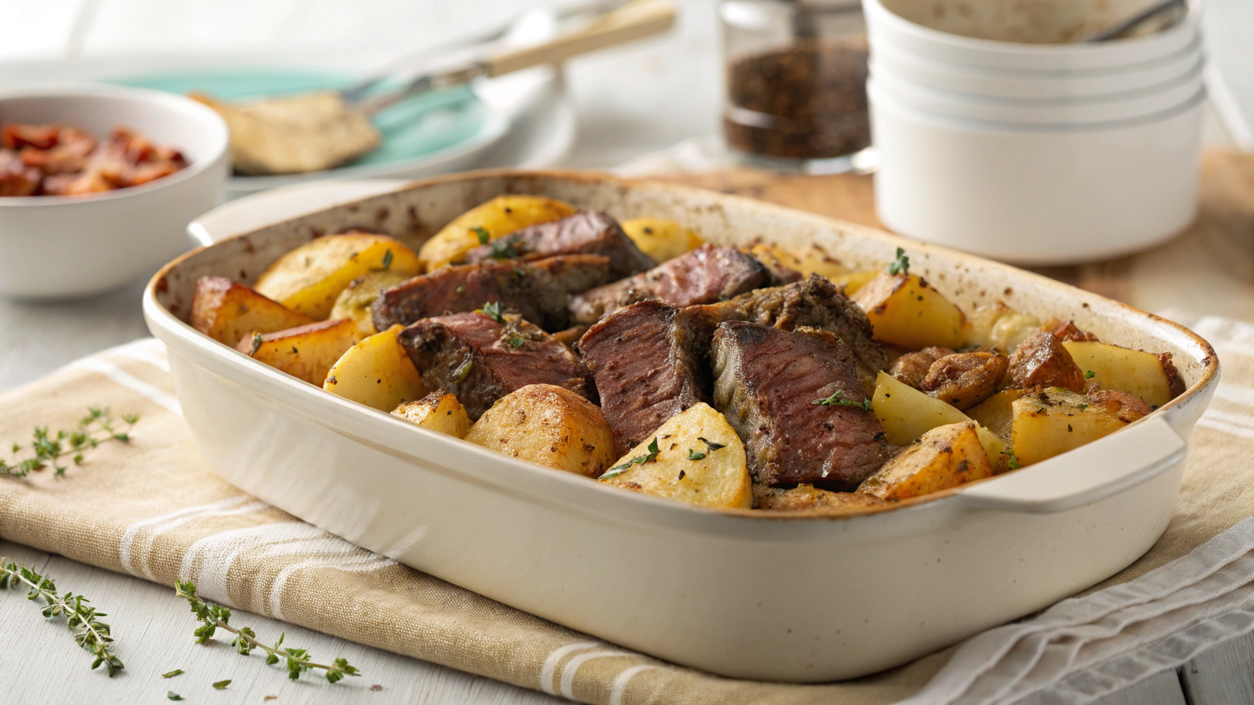 Cowboy Steak and Potato Casserole