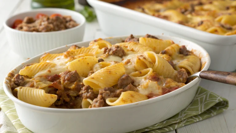 Creamy Beef Shells Casserole