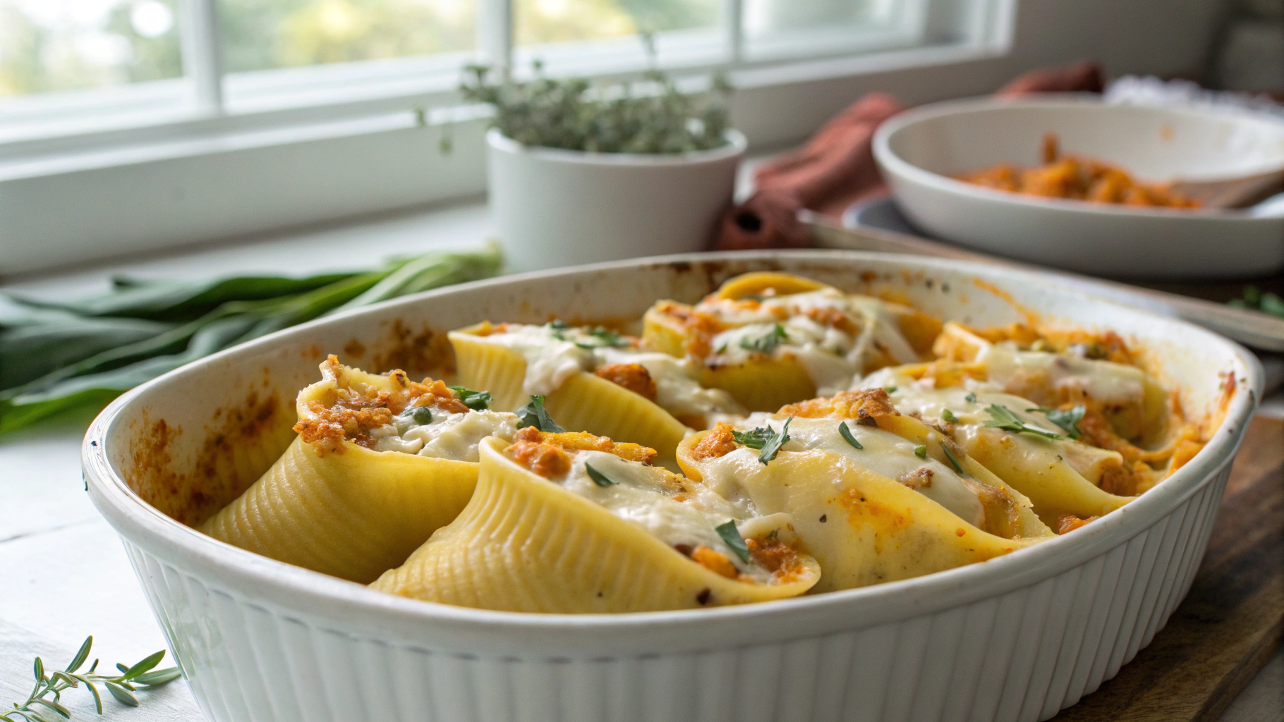 Creamy Pumpkin Ricotta Stuffed Shells