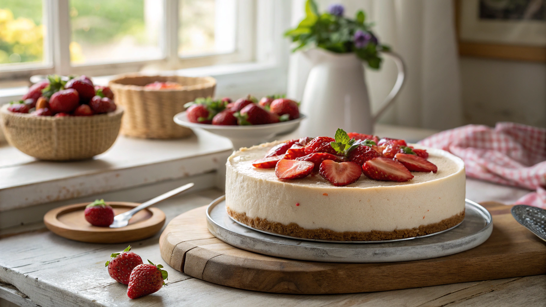 Creamy Strawberry Cheesecake