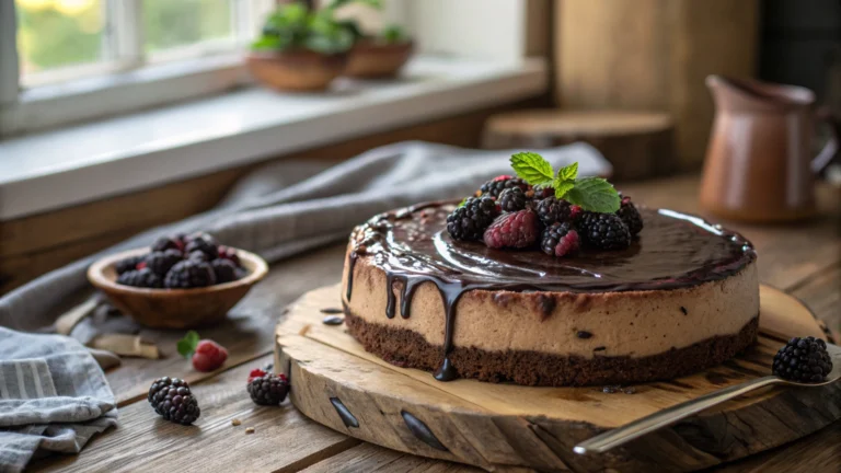 Dark Chocolate Blackberry Cheesecake