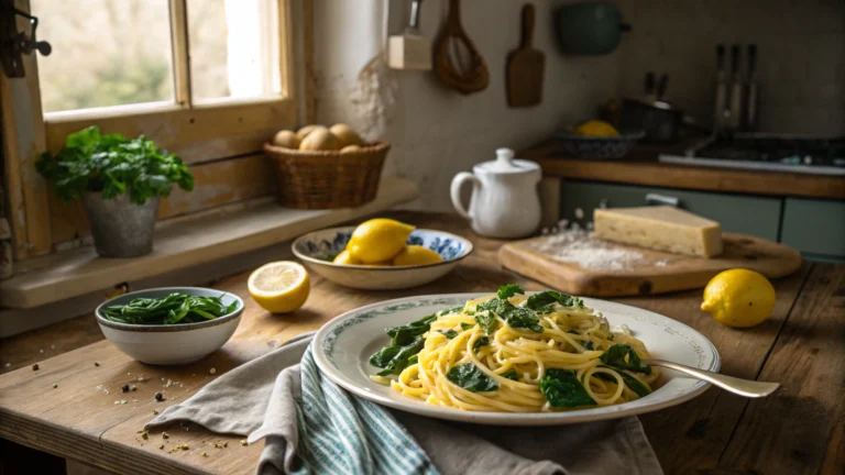 Easy Lemon Ricotta Pasta and Spinach