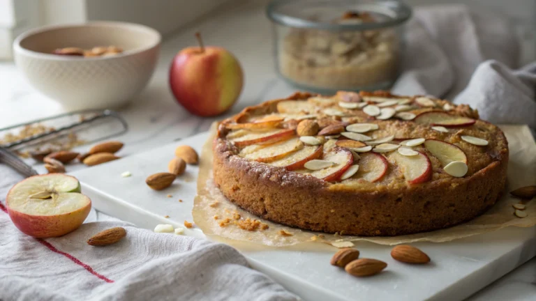 Flourless Apple Almond and Cardamom Cake