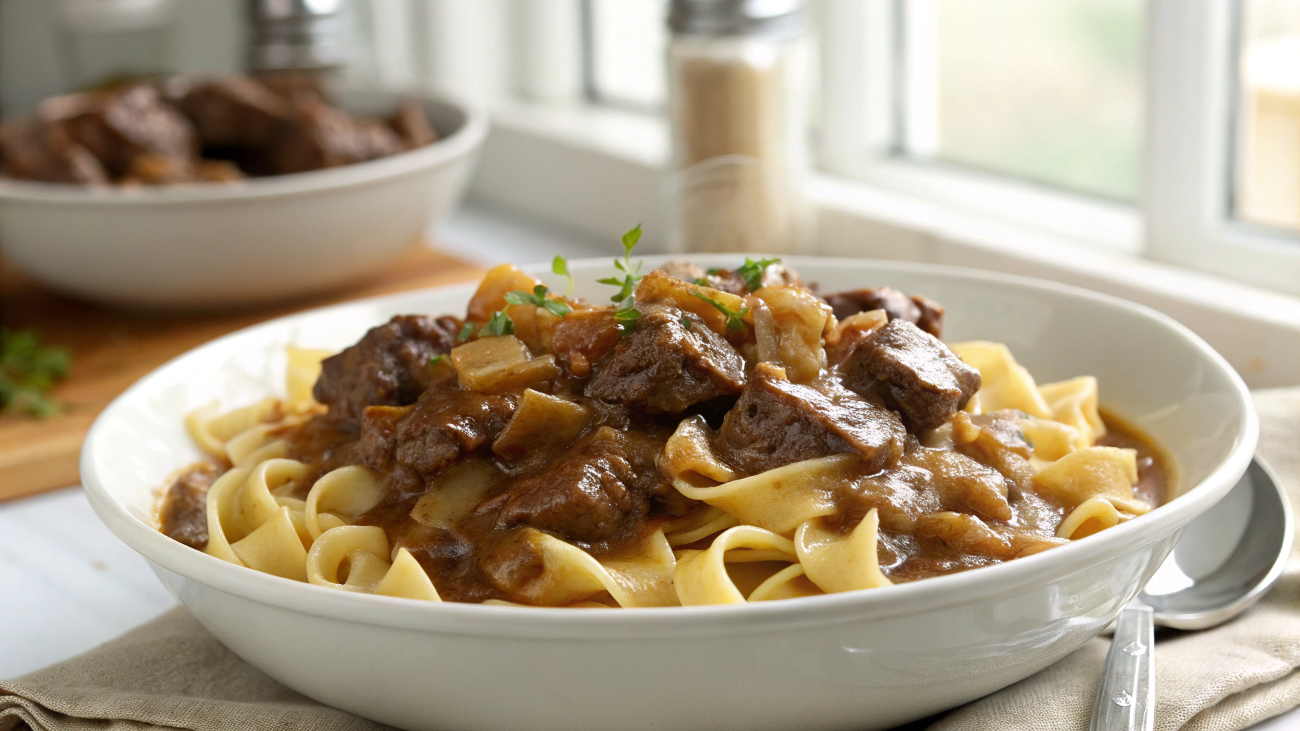 French Onion Beef and Noodles