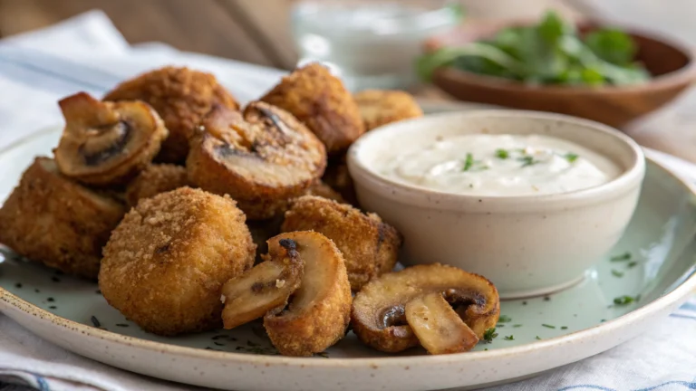 Fried Sliced Mushrooms with Ranch