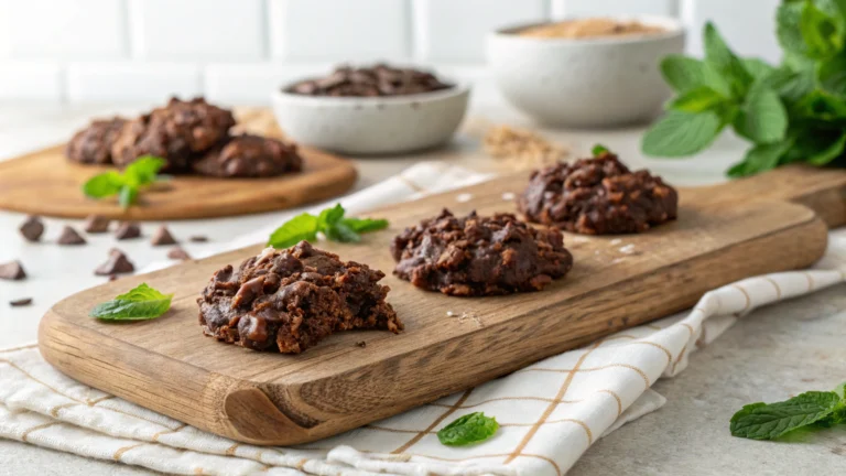 Fudgy Mint Chocolate NoBake Cookies