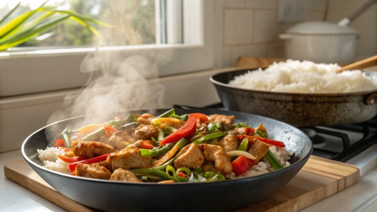 Garlic Chicken StirFry with Rice