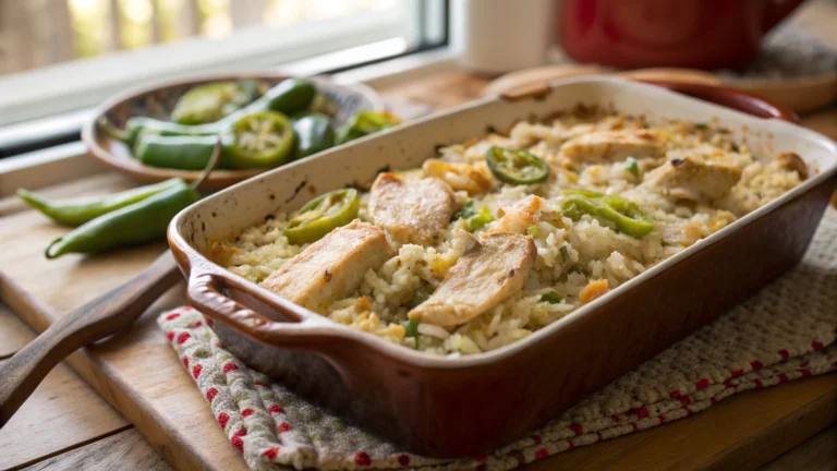 Green Chile Chicken and Rice Casserole