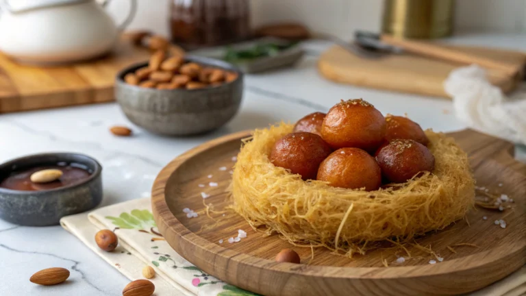 Gulab Jamun in Kunafa Nests