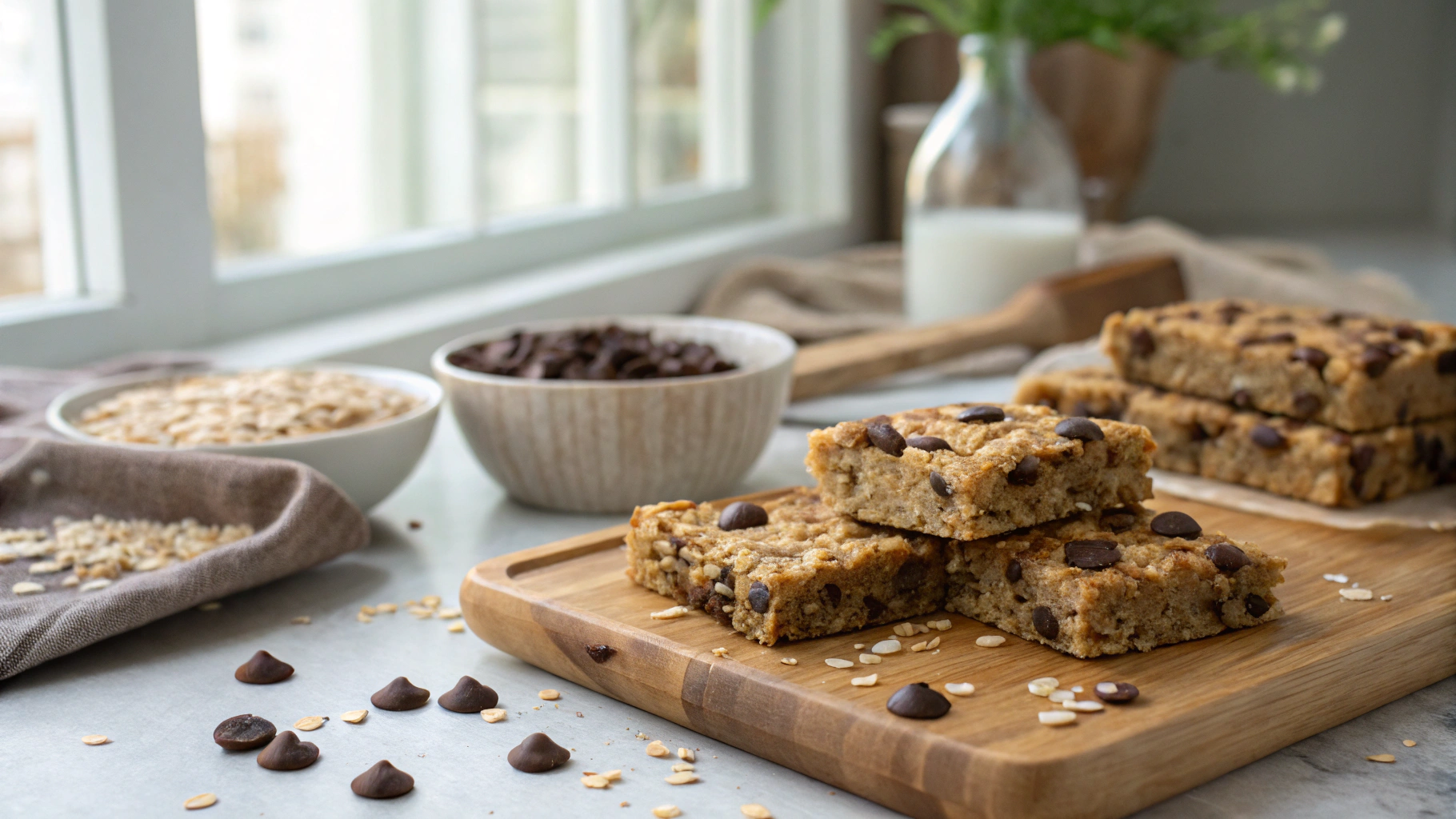 Healthy Chocolate Chip Oat Bars