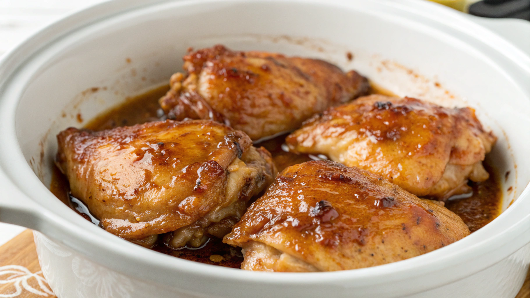 Honey Garlic Slow Cooker Chicken Thighs