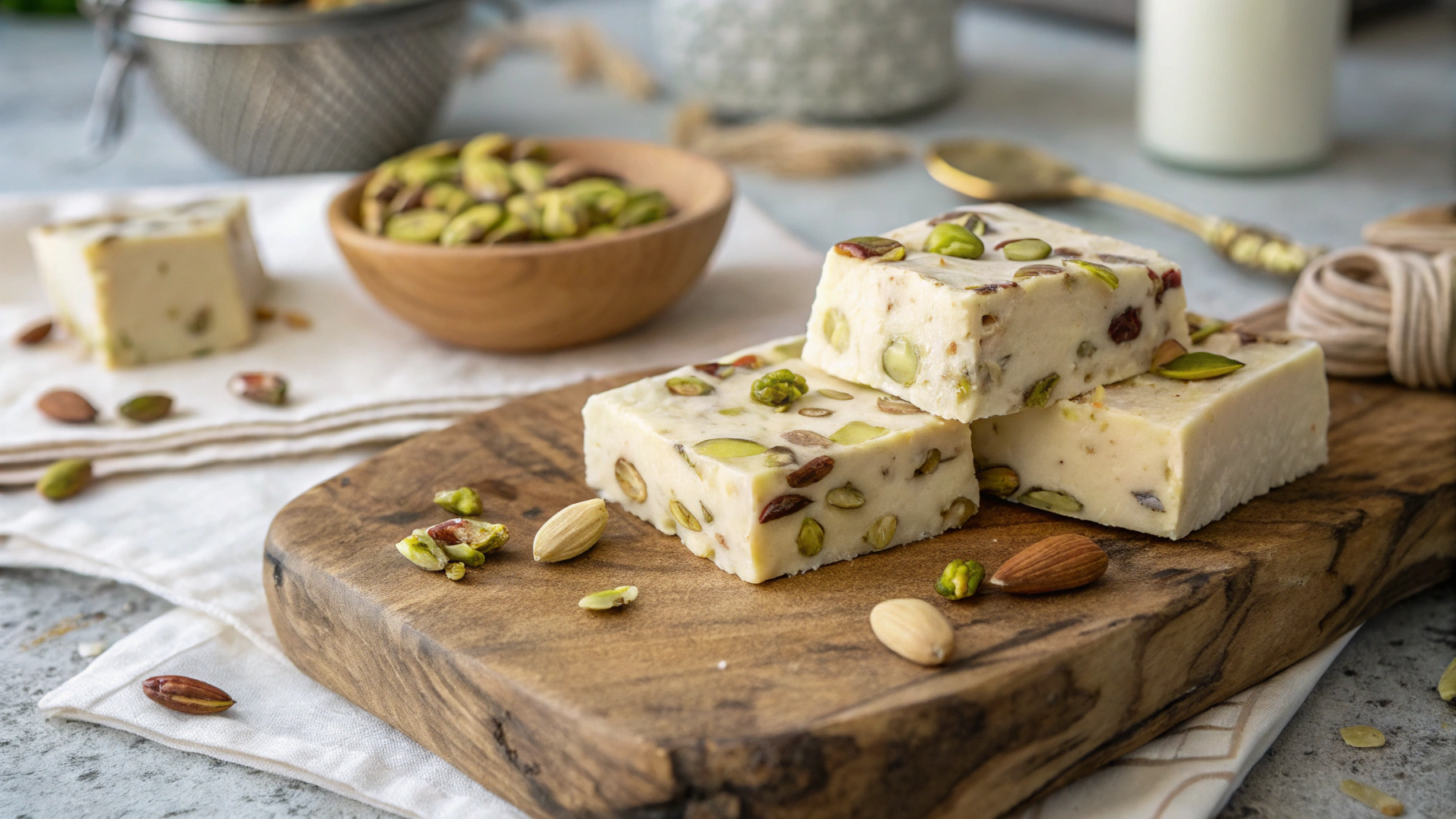 Italian Amaretto Pistachio Fudge