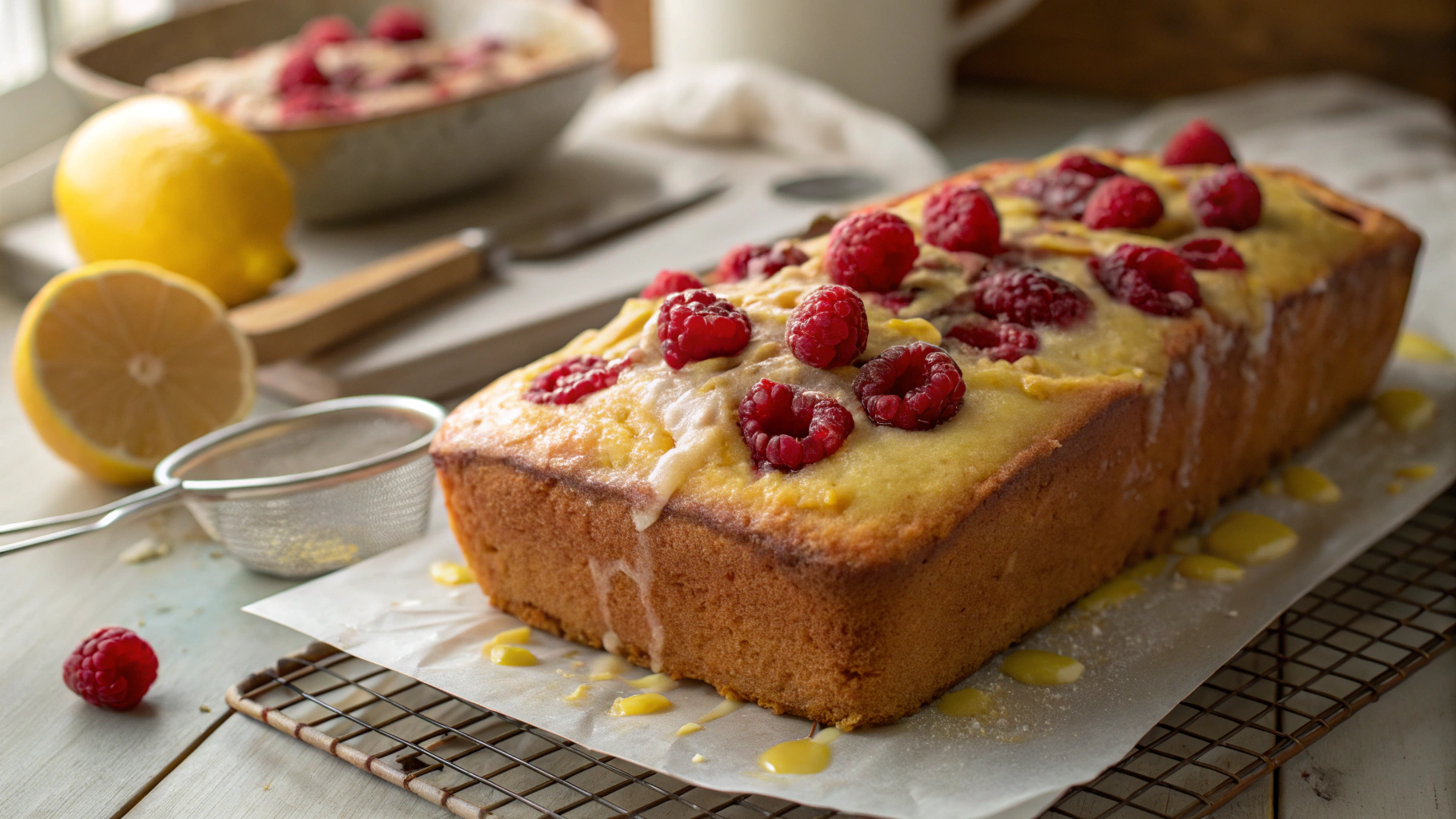 Lemon Raspberry Loaf Cake