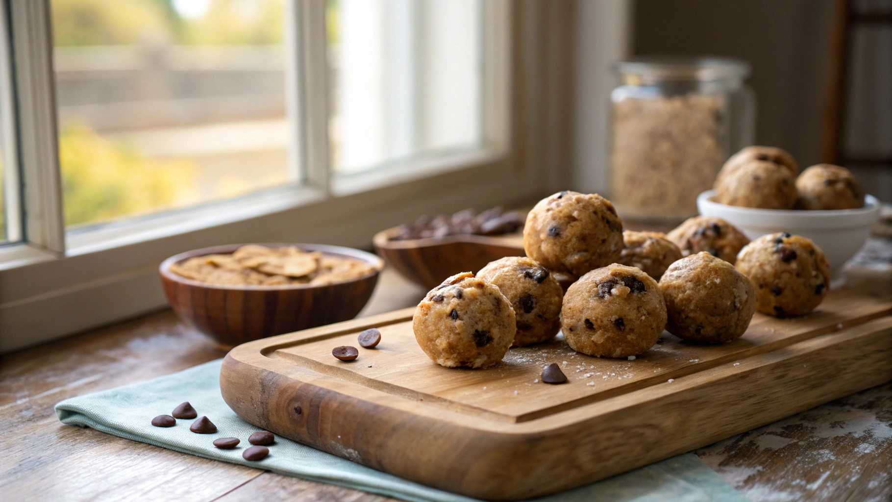 No Bake Chocolate Chip Cookie Balls