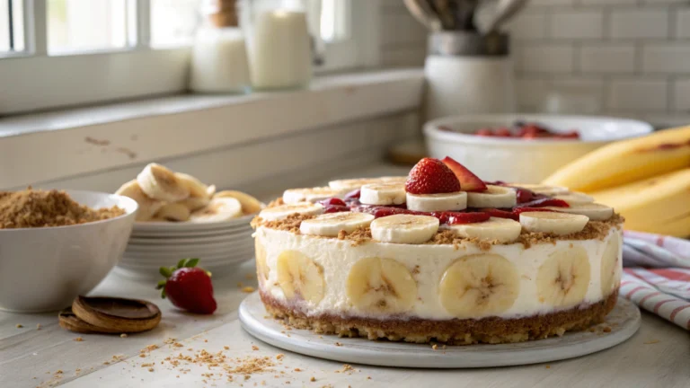 NoBake Banana Split Cheesecake