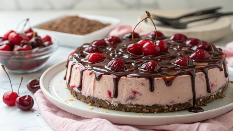 NoBake Cherry Chocolate Cheesecake