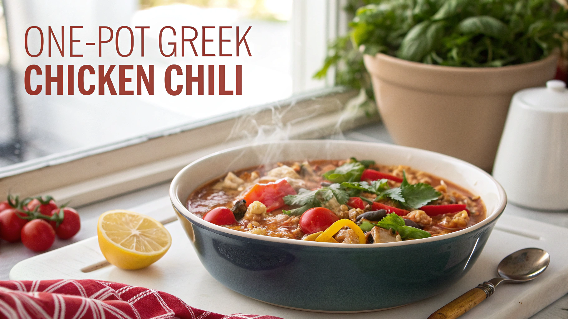 OnePot Greek Chicken Chili