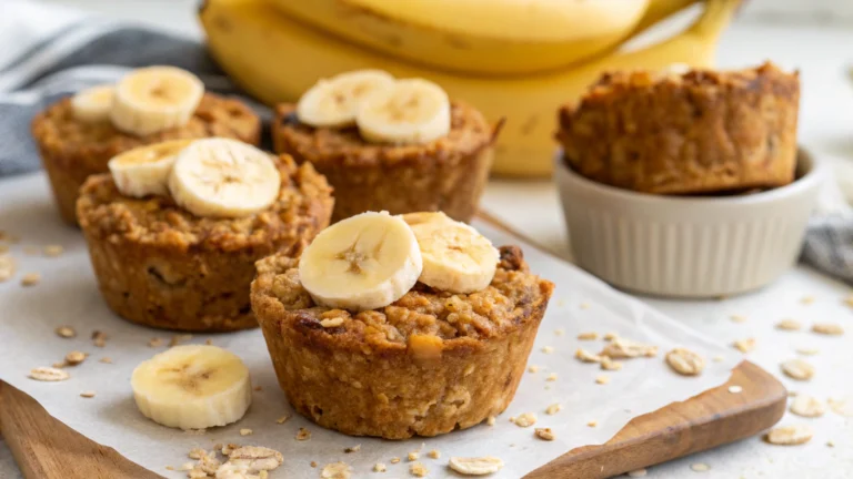 Peanut Butter Banana Baked Oatmeal Cups