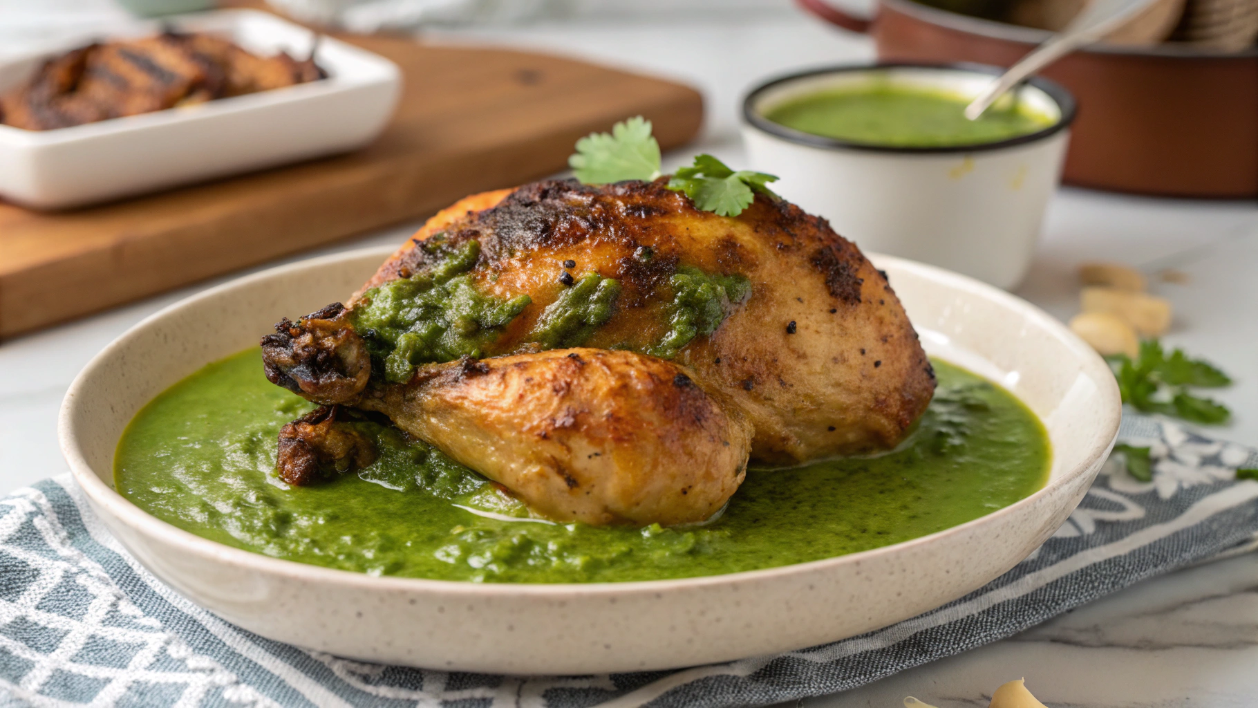 Peruvian Chicken with Green Sauce