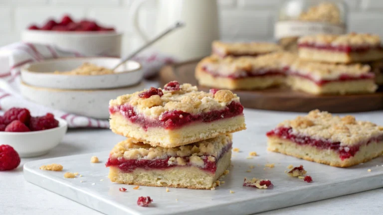Raspberry Streusel Shortbread Bars