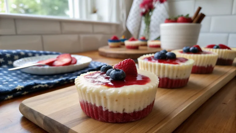 Red White and Blue Mini Cheesecakes