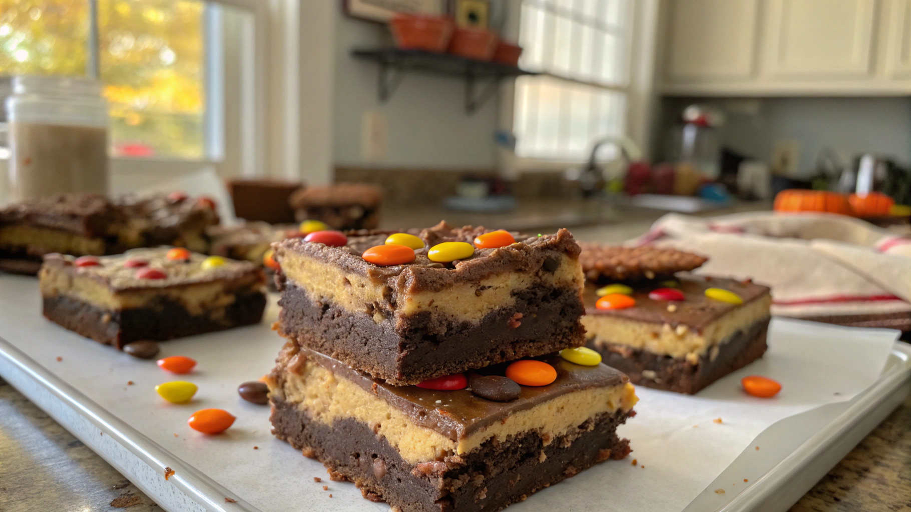 Reeses Pieces Peanut Butter Brownies