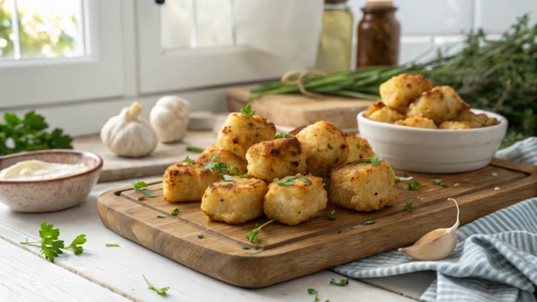Roasted Garlic Cauliflower Tots