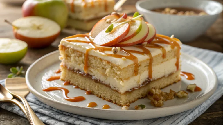 Salted Caramel Apple Sheet Cake