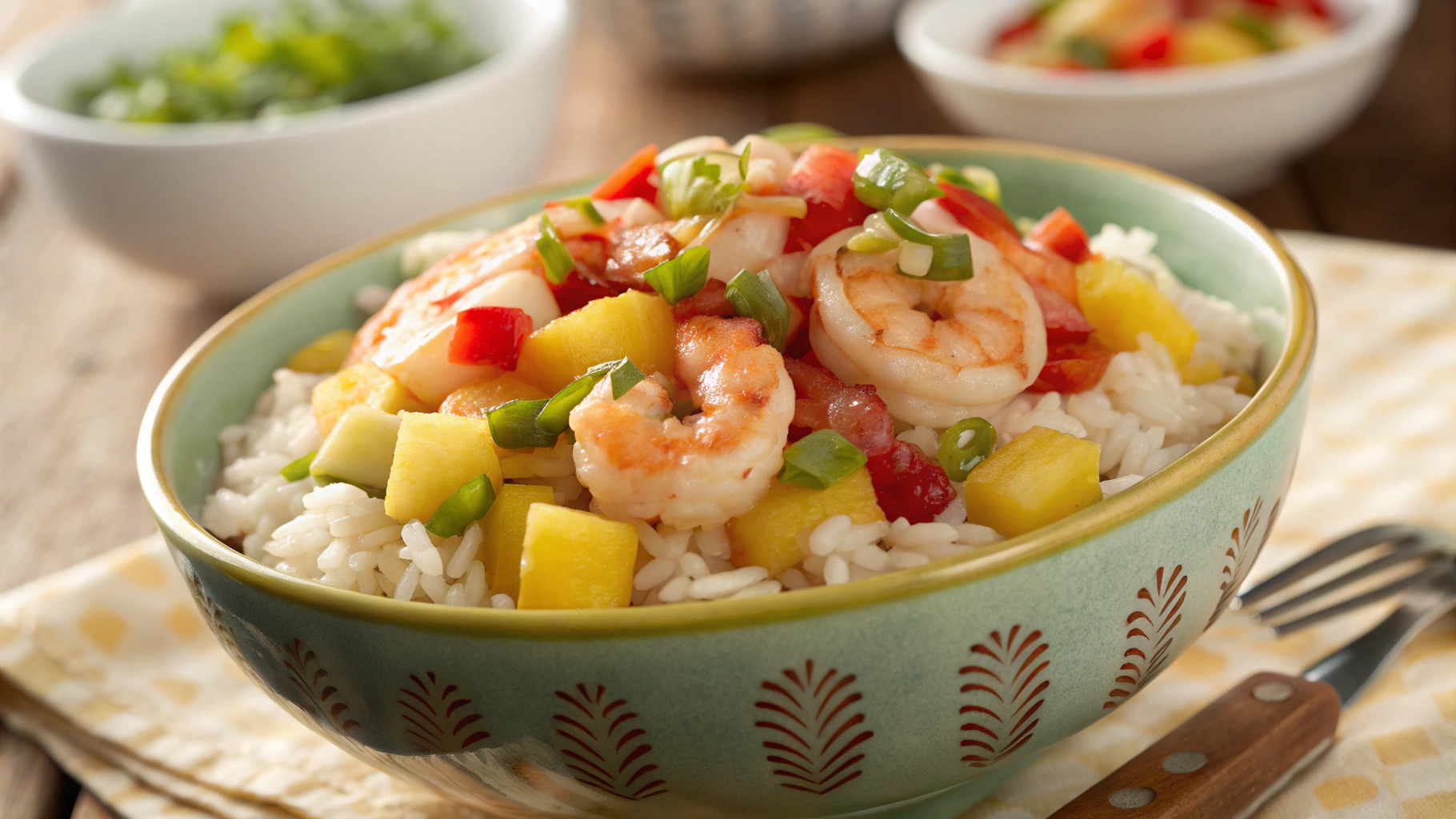 Shrimp and Rice Bowl with Pineapple Salsa