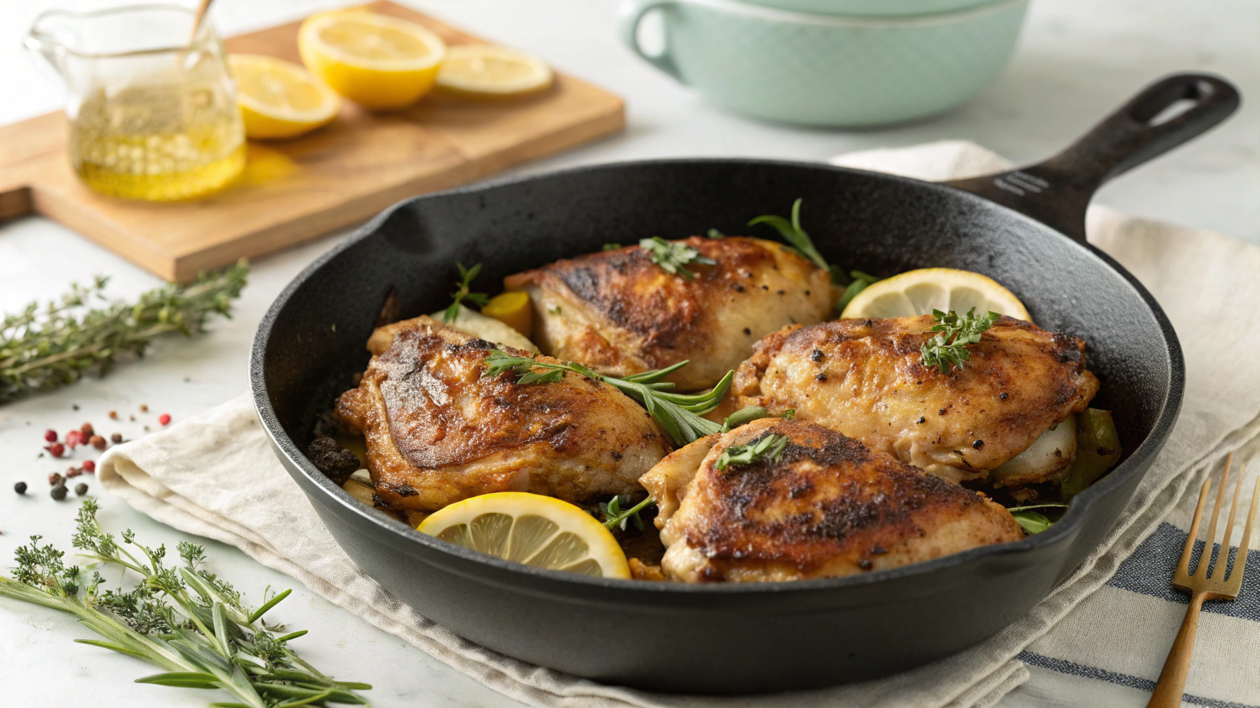 Skillet Chicken Thighs