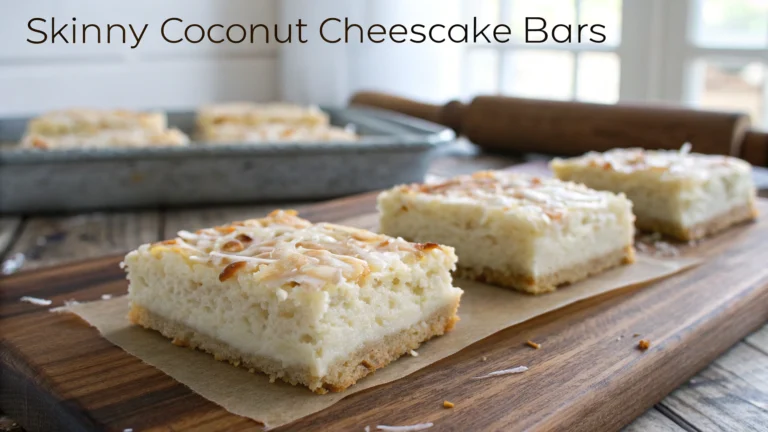 Skinny Coconut Cheesecake Bars