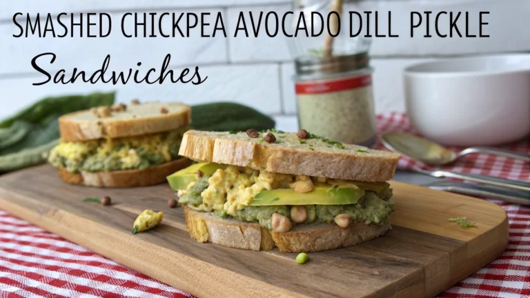 Smashed Chickpea Avocado Dill Pickle Sandwiches