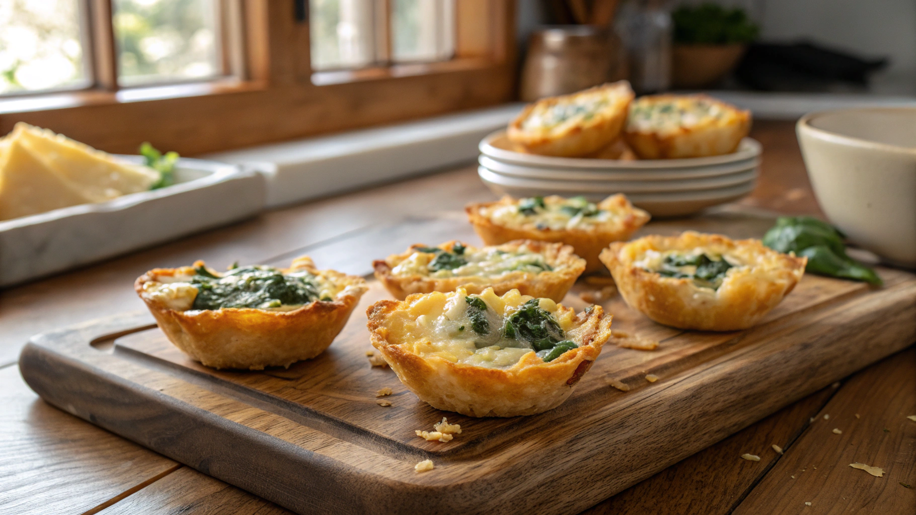 Spinach Dip Cheese Crisps