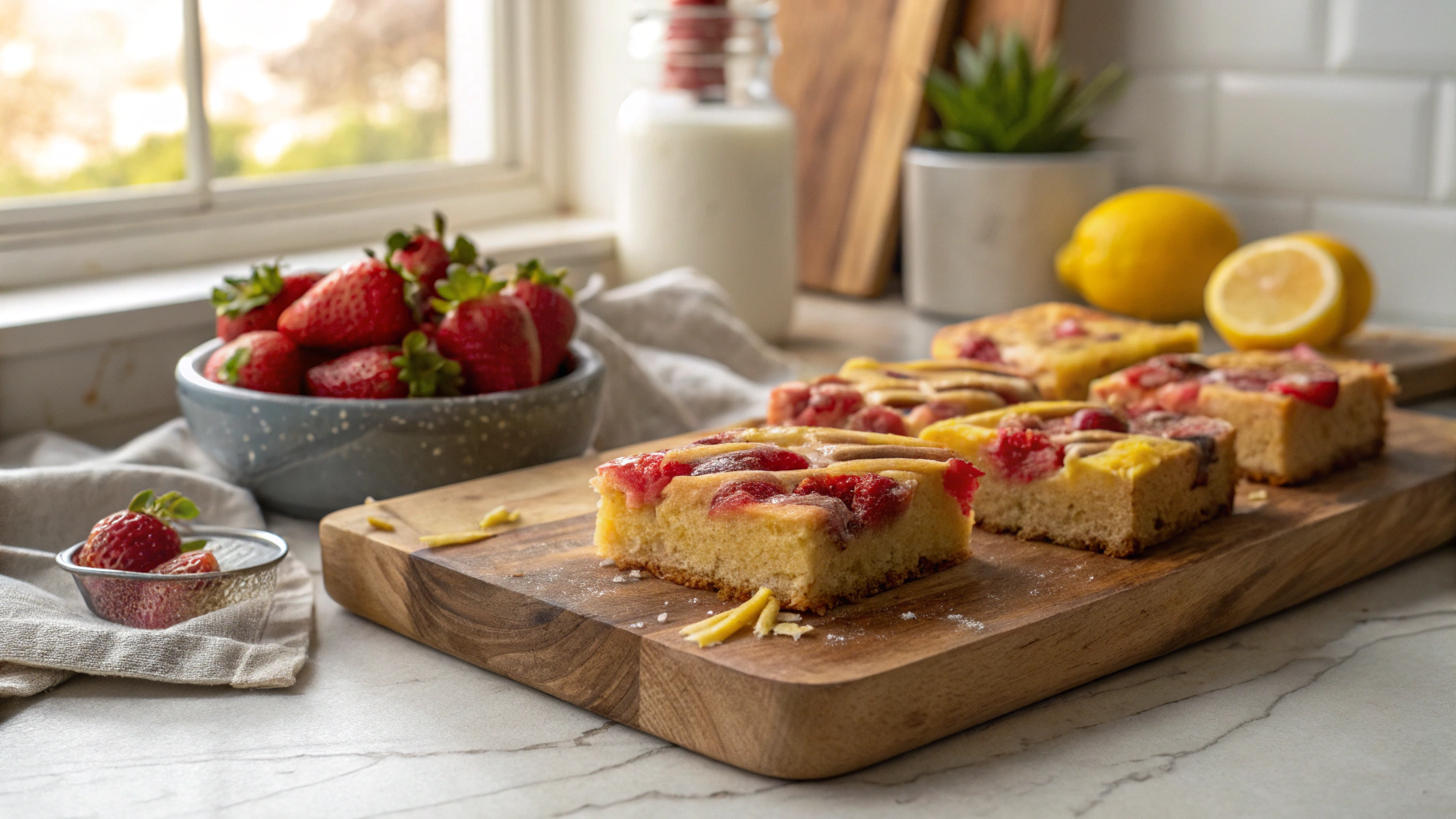 Strawberry Lemon Blondies