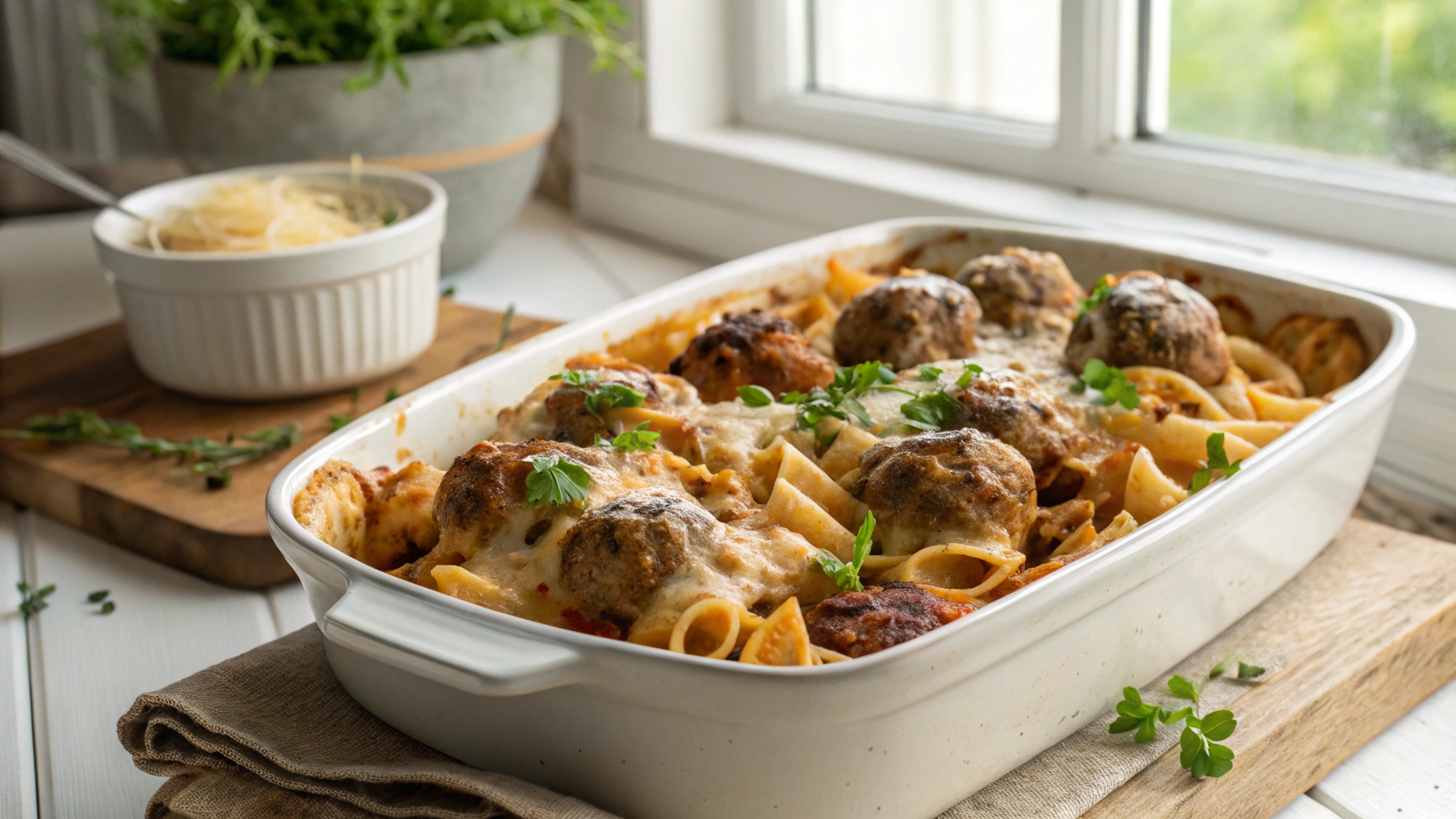 Swedish Meatball Pasta Bake
