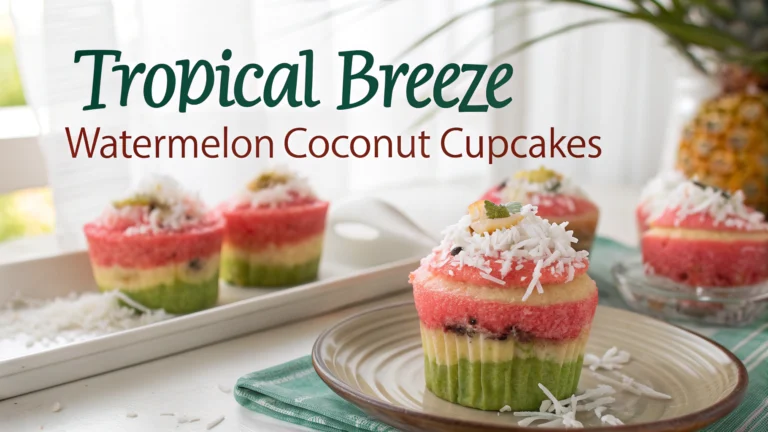 Tropical Breeze Watermelon Coconut Cupcakes