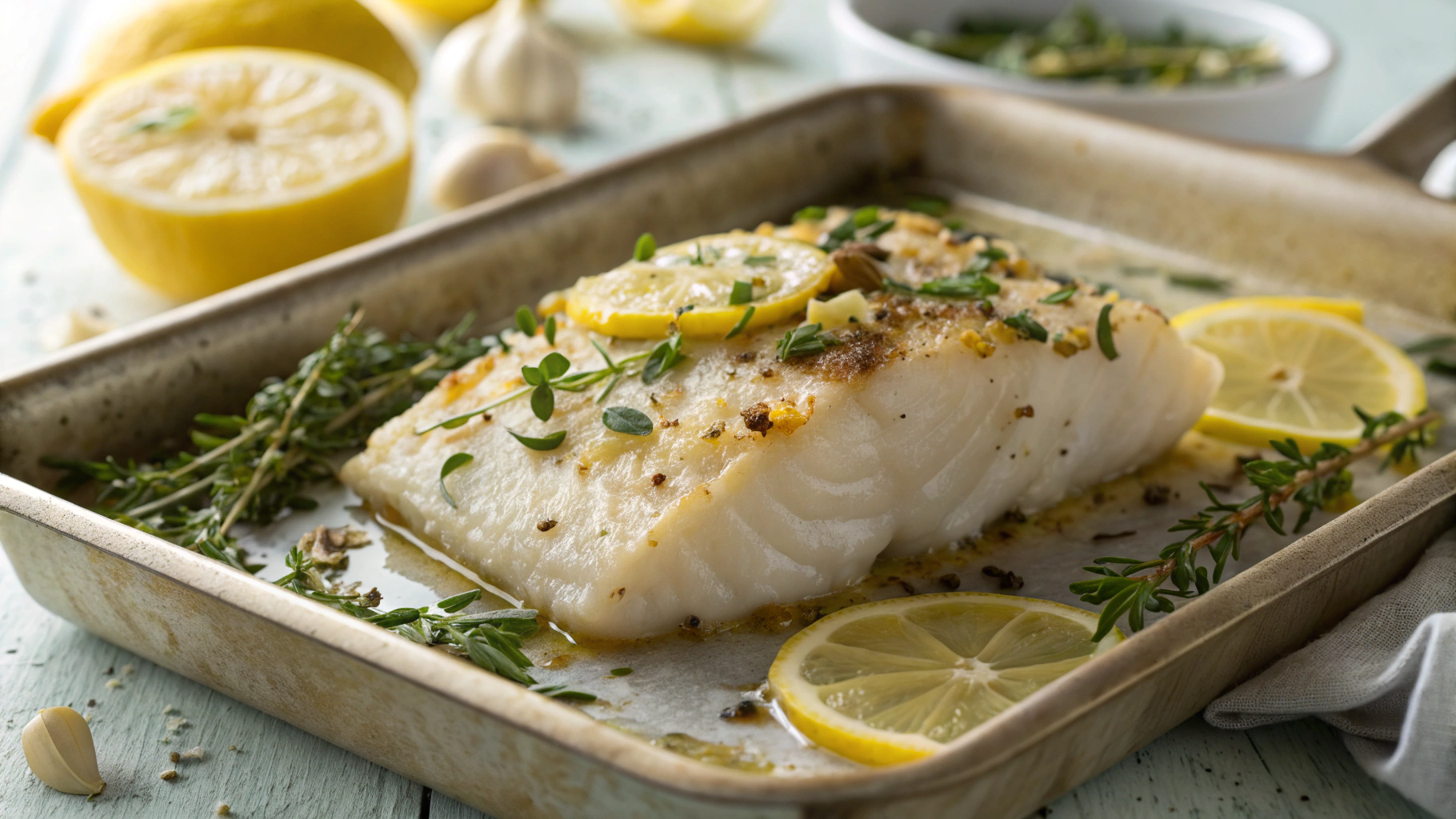 Baked Cod with Lemon and Garlic