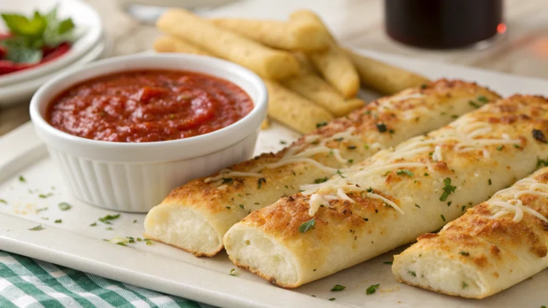 Cheesy Garlic Breadsticks with Marinara Dip