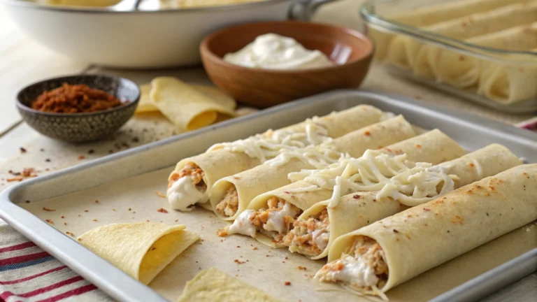 Creamy OvenBaked Chicken Taquitos
