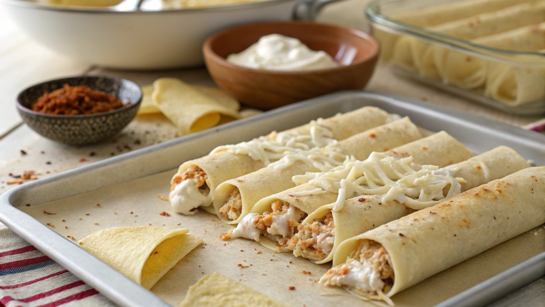 Creamy OvenBaked Chicken Taquitos