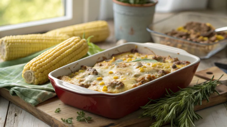 Creamy Ranch Beef and Sweet Corn Bowtie Casserole