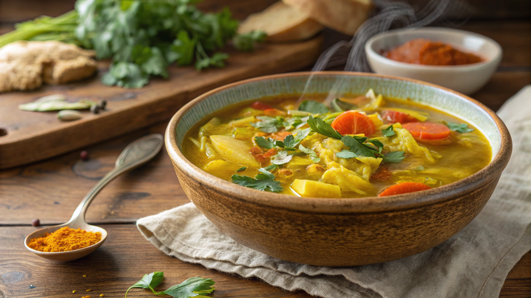 Detox Cabbage Soup with Turmeric and Ginger