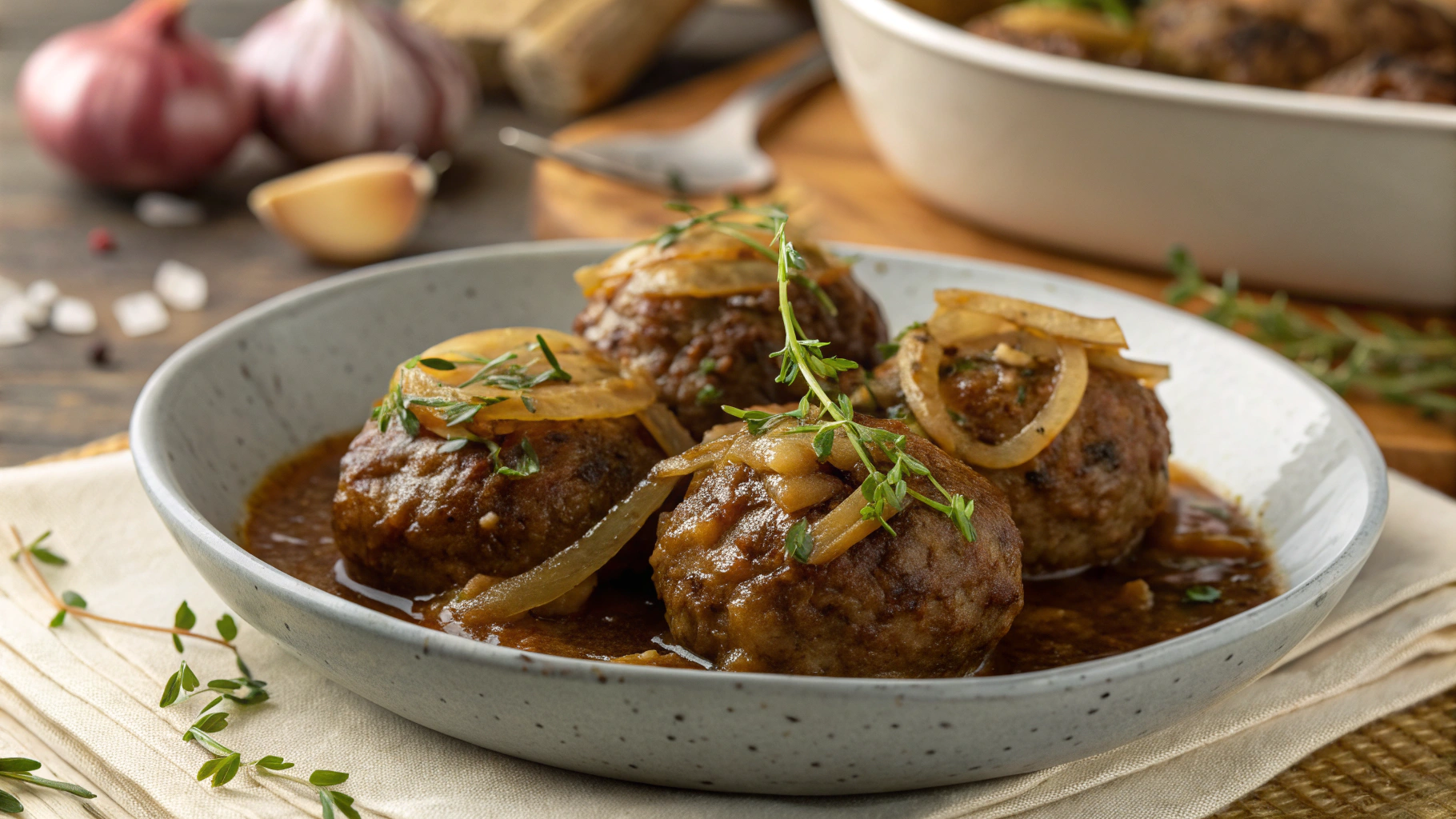 French Onion Meatballs