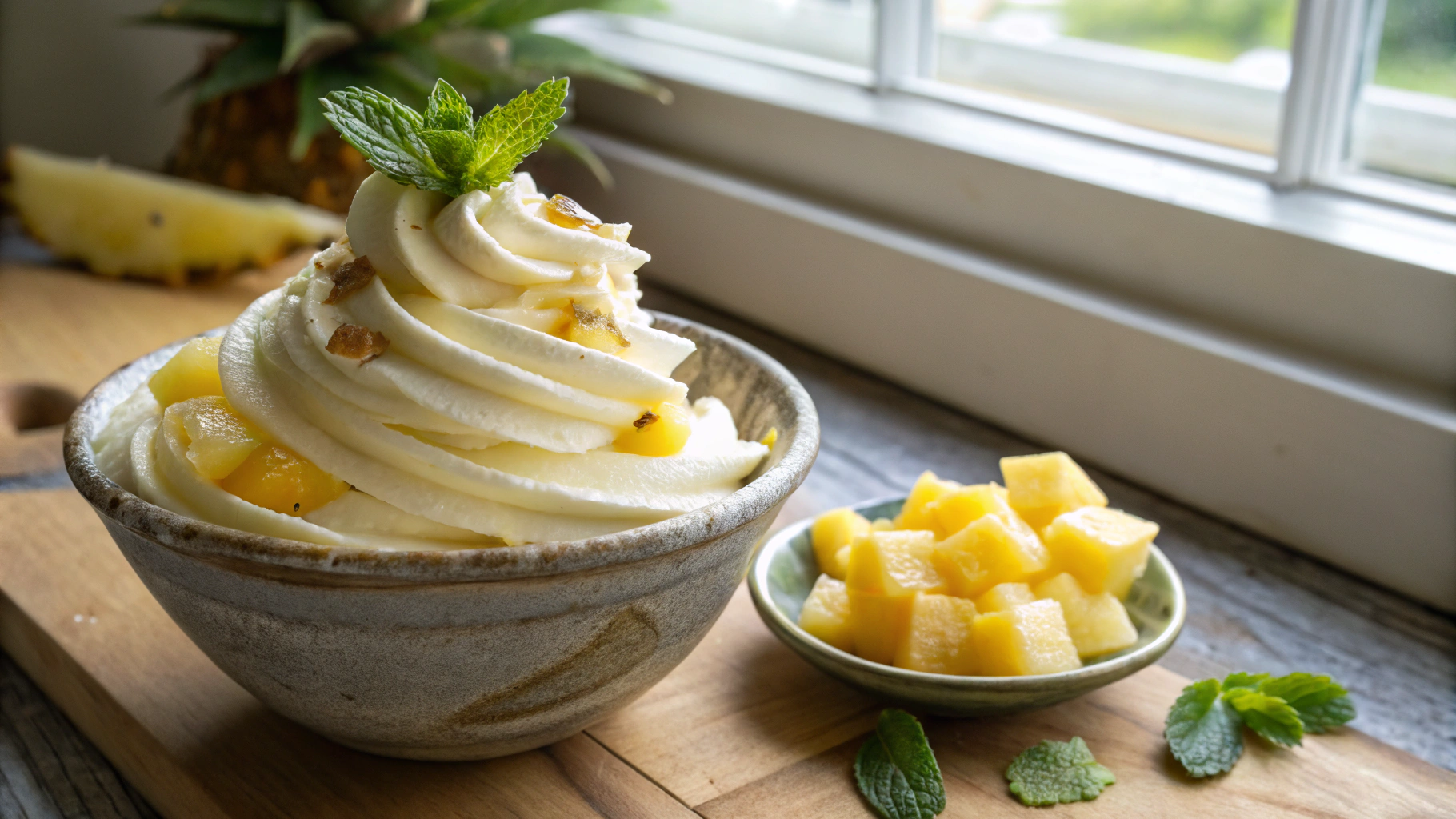 Homemade Pineapple Soft Serve Ice Cream