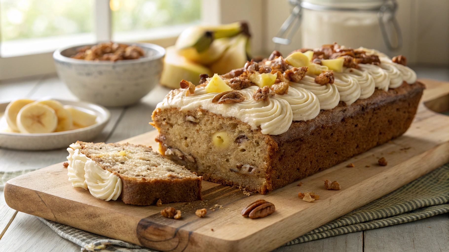 Hummingbird Bread with Cinnamon Cream Cheese Frosting