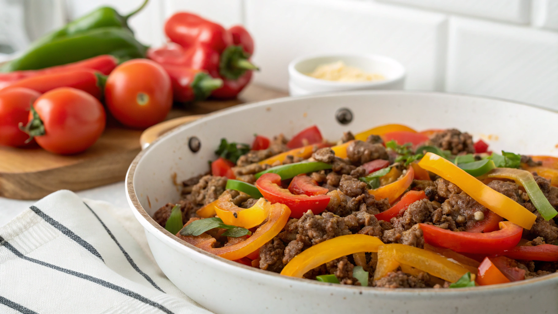 Mediterranean Ground Beef Stir Fry