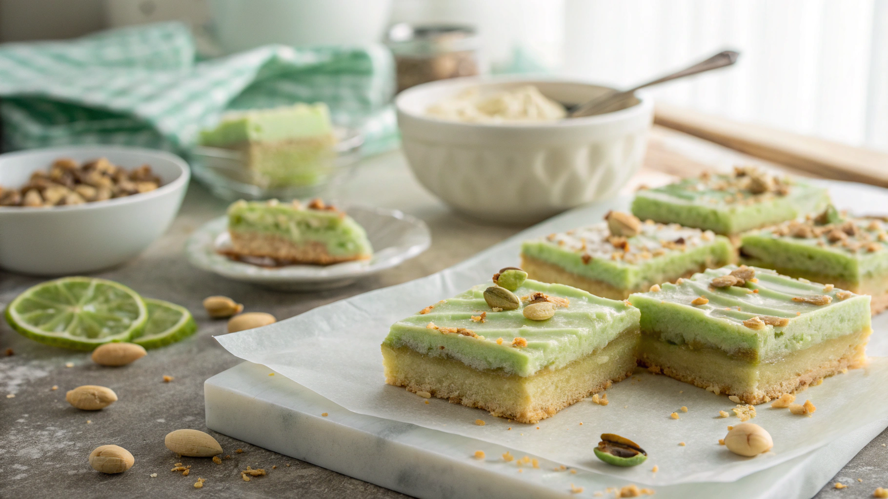 Pistachio Pudding Sugar Cookie Bars